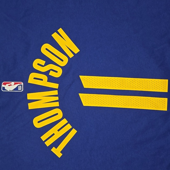 Nike Golden State Warriors Klay Thompson T-Shirt Blue/Yellow Size M NWT - Picture 7 of 10